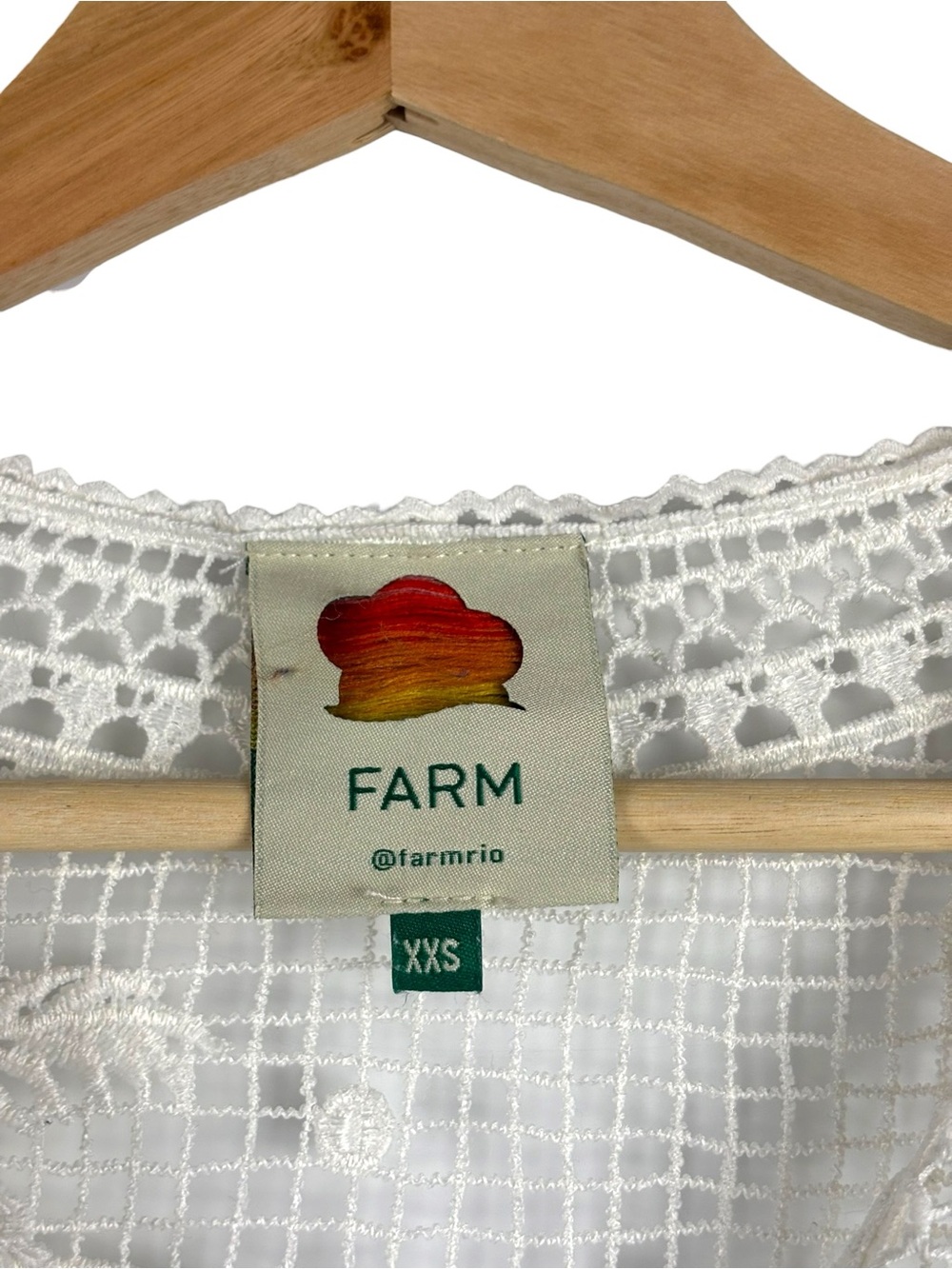 FARM RIO MORADA BOA GUIPURE LACE WHITE MIDI DRESS - Picture 10 of 16